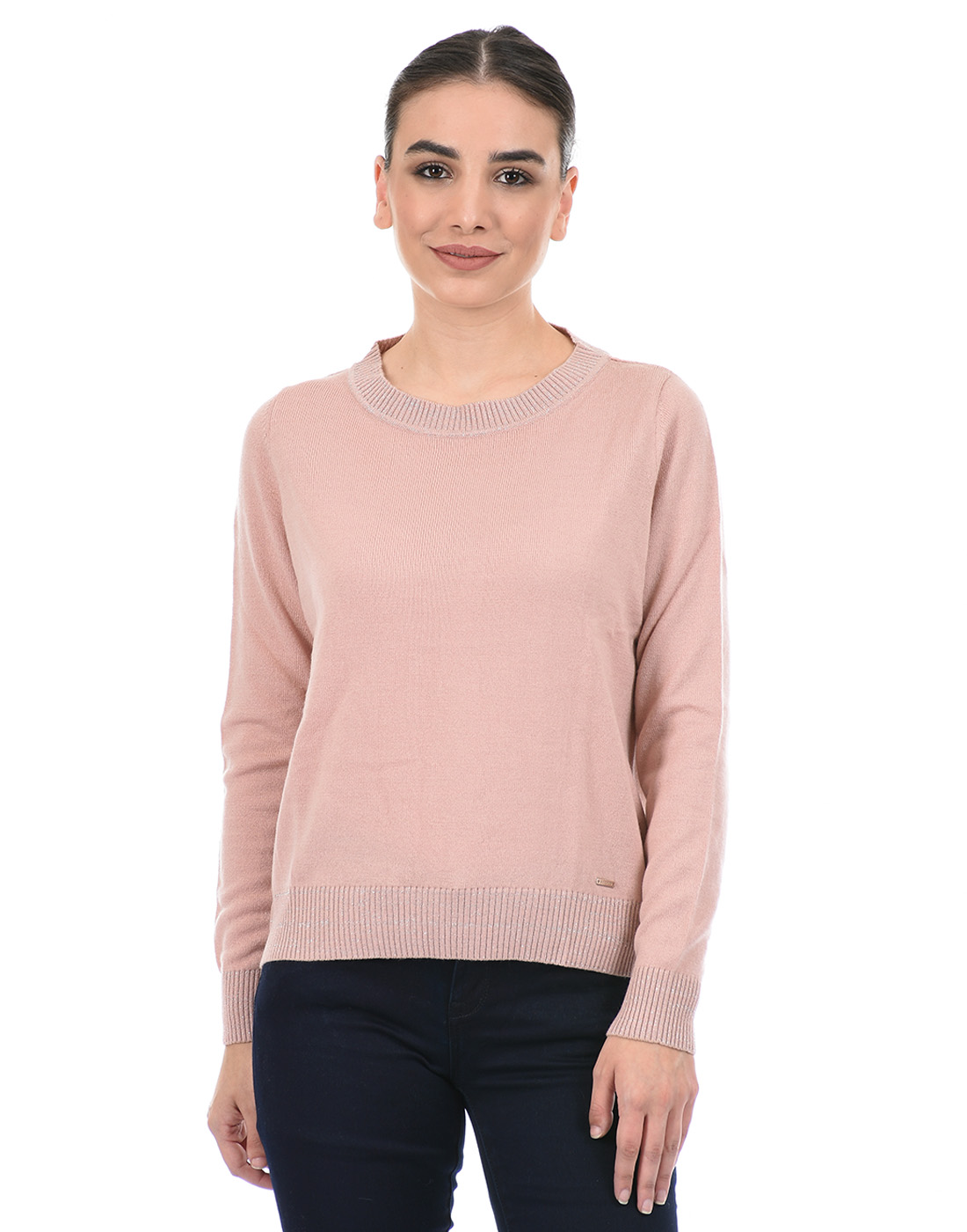 Species Women Solid Pink Sweater